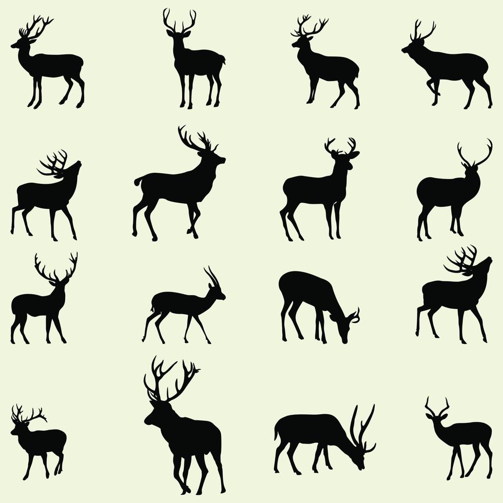 Deer in silhouette Arts vector