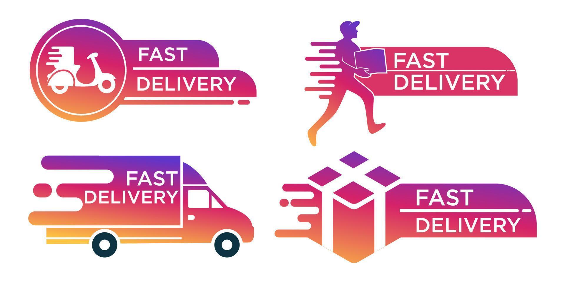 collection Delivery logo design template vector