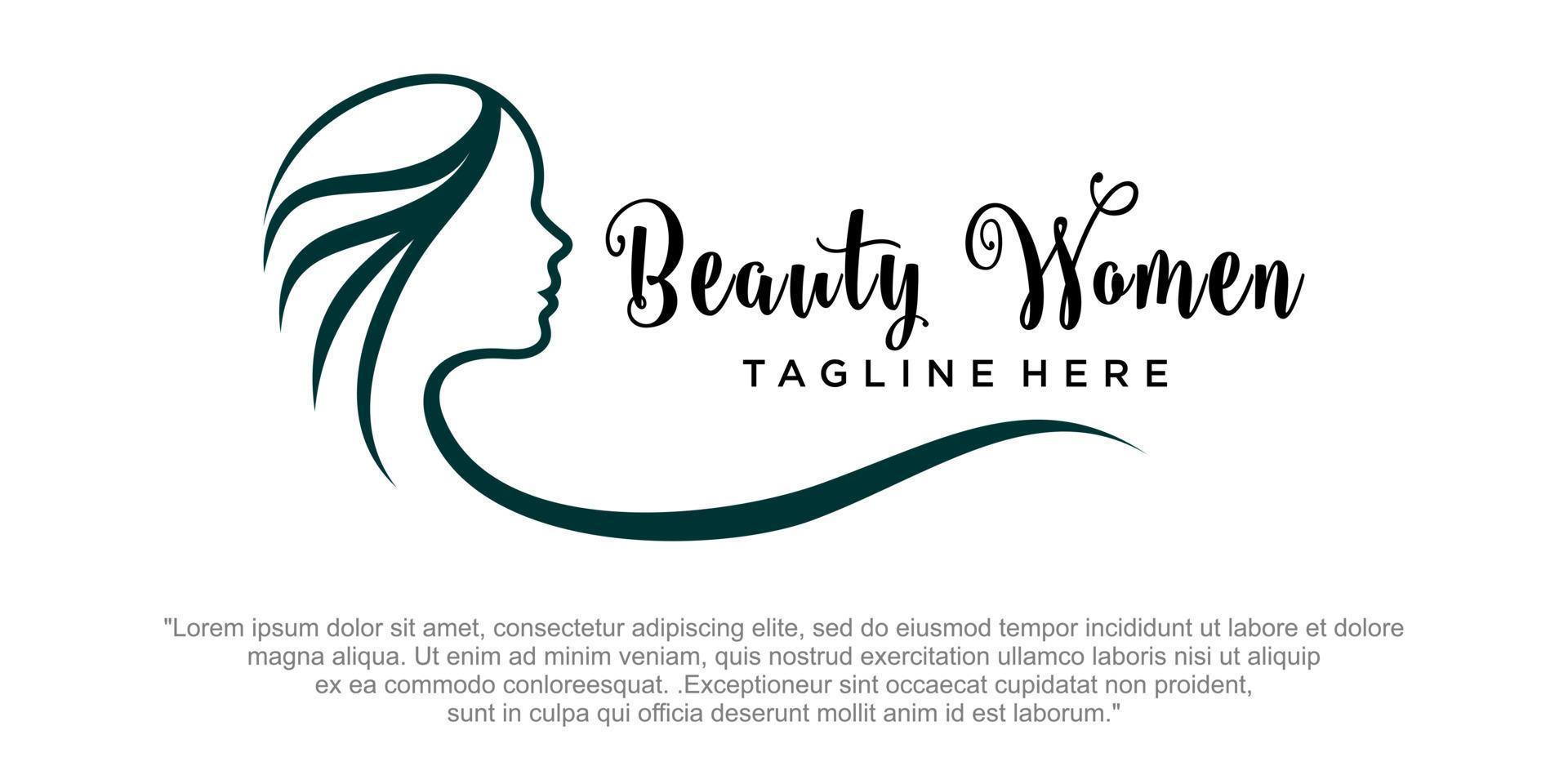 diseño de logotipo de belleza capilar para salón, cambio de imagen, estilista, peluquero, corte de pelo. vector