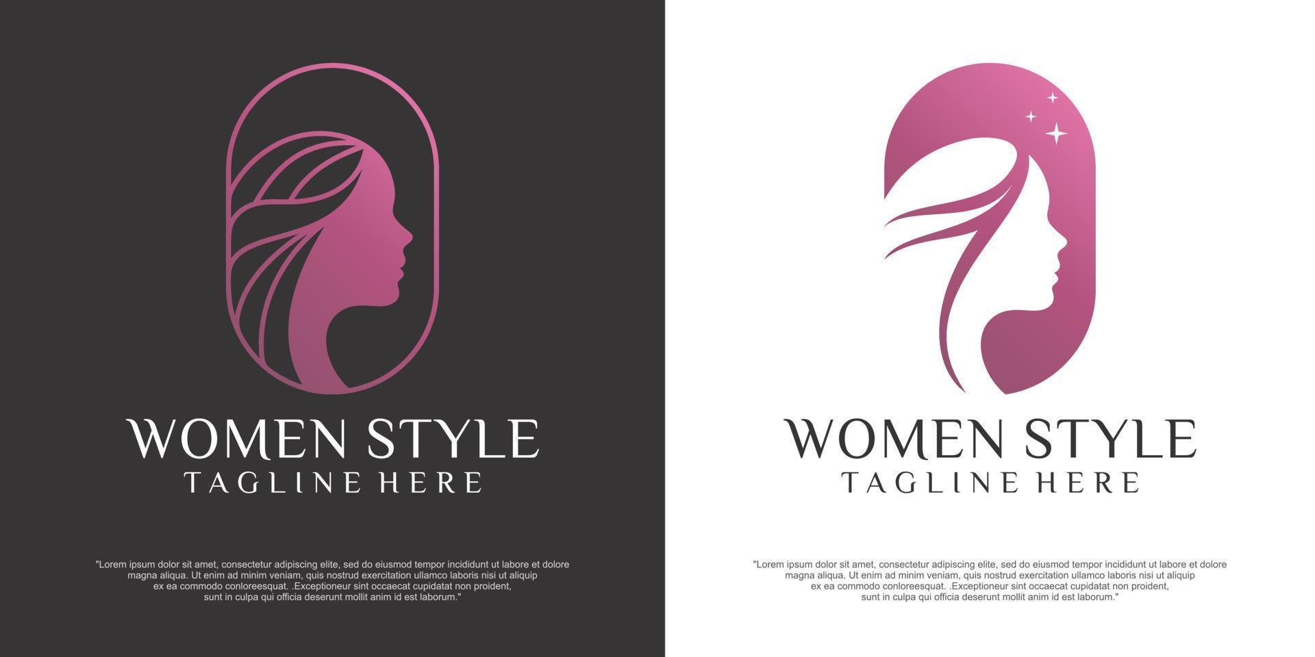 Beauty feminine salon logo design vector