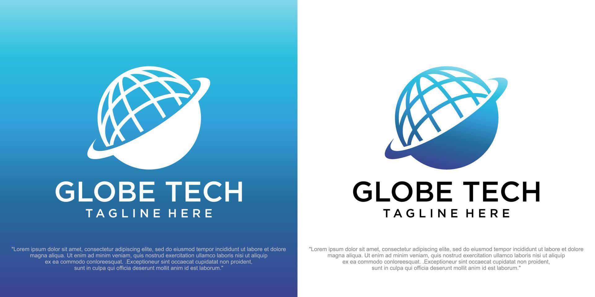 plantilla de diseño de logotipo de tecnología mundial vector