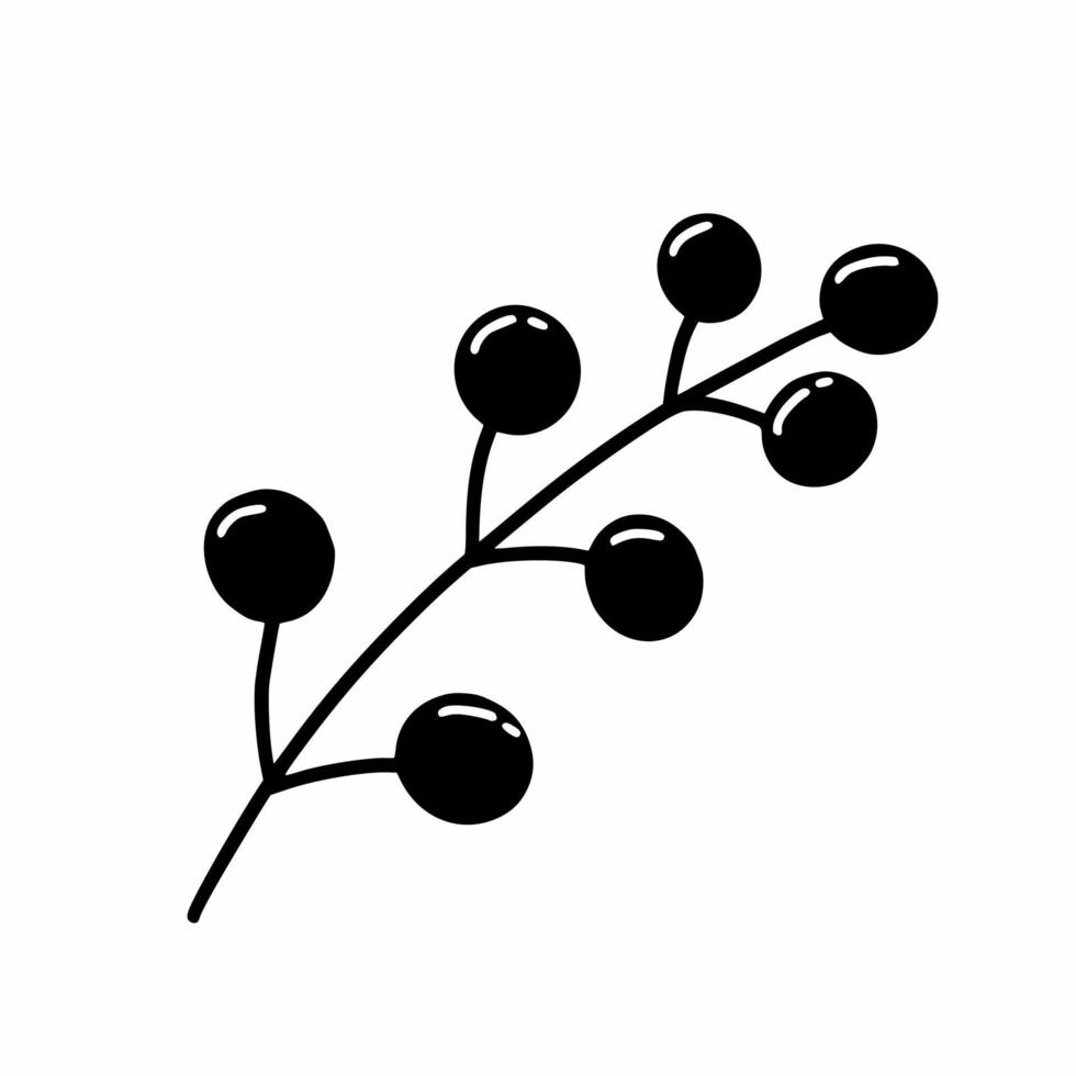 Spring twig. Sketch. Vector doodle illustration.