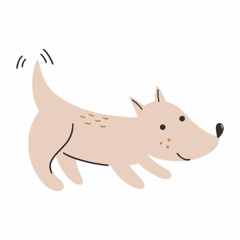 Cute dog in doodle style. Vector illustration. Pet. Hand drawn art.