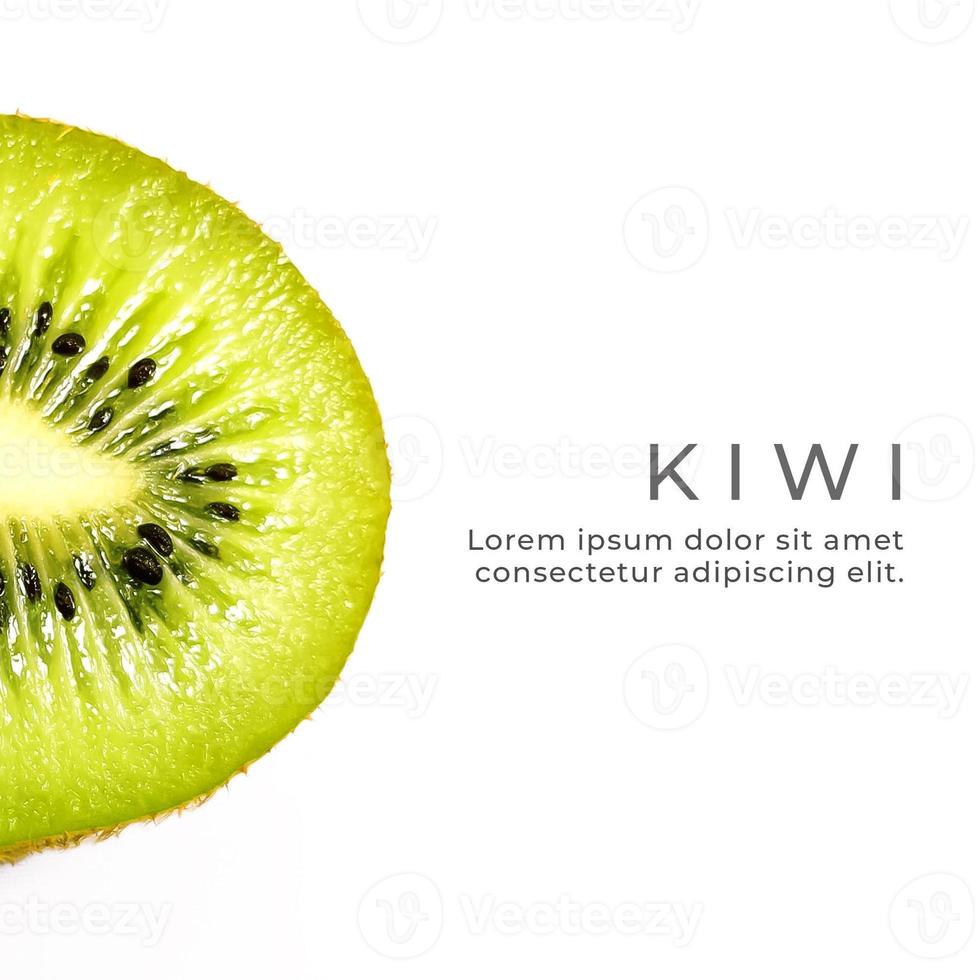 Half kiwi on white background photo