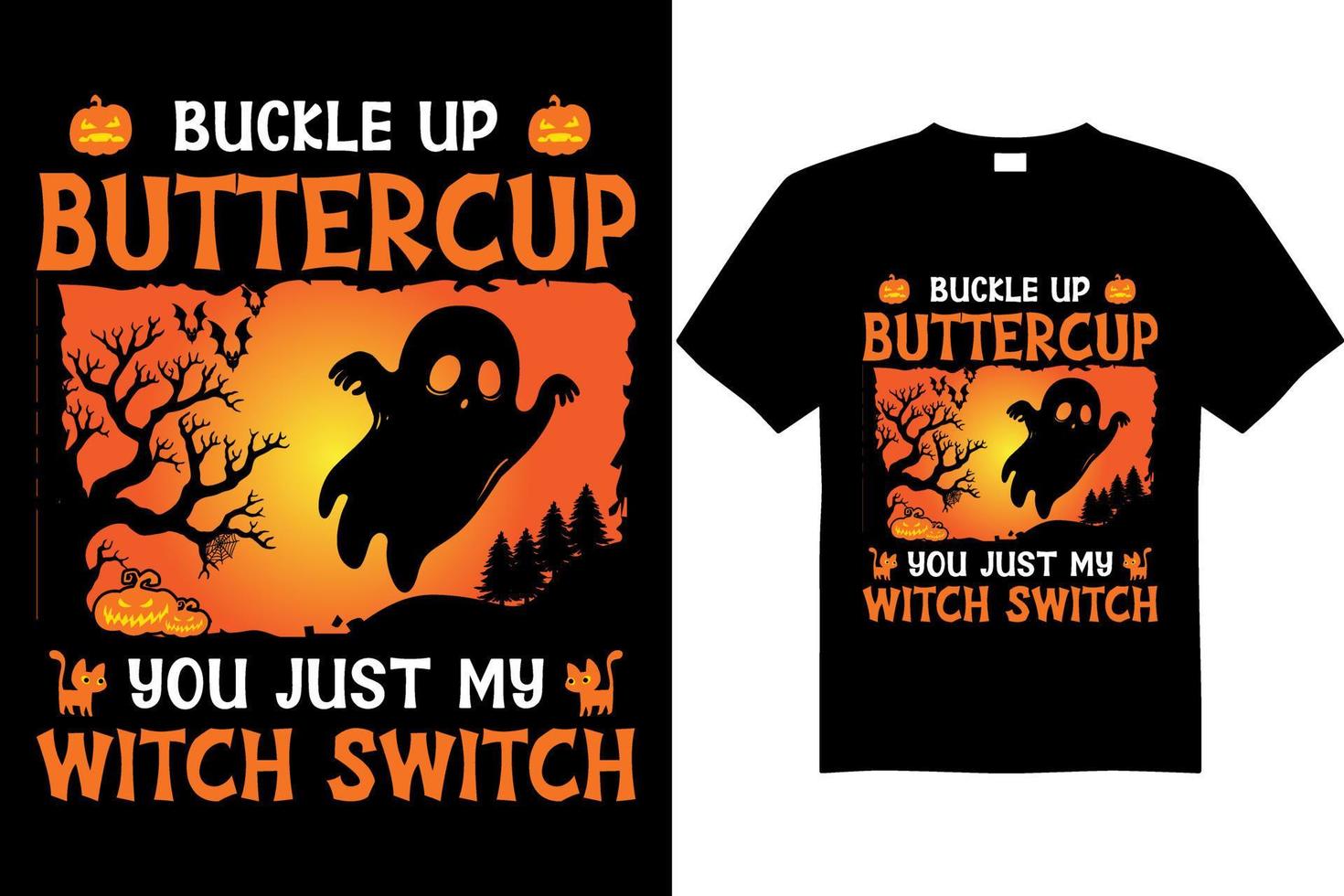 vector de diseño de camiseta de ranúnculo de halloween