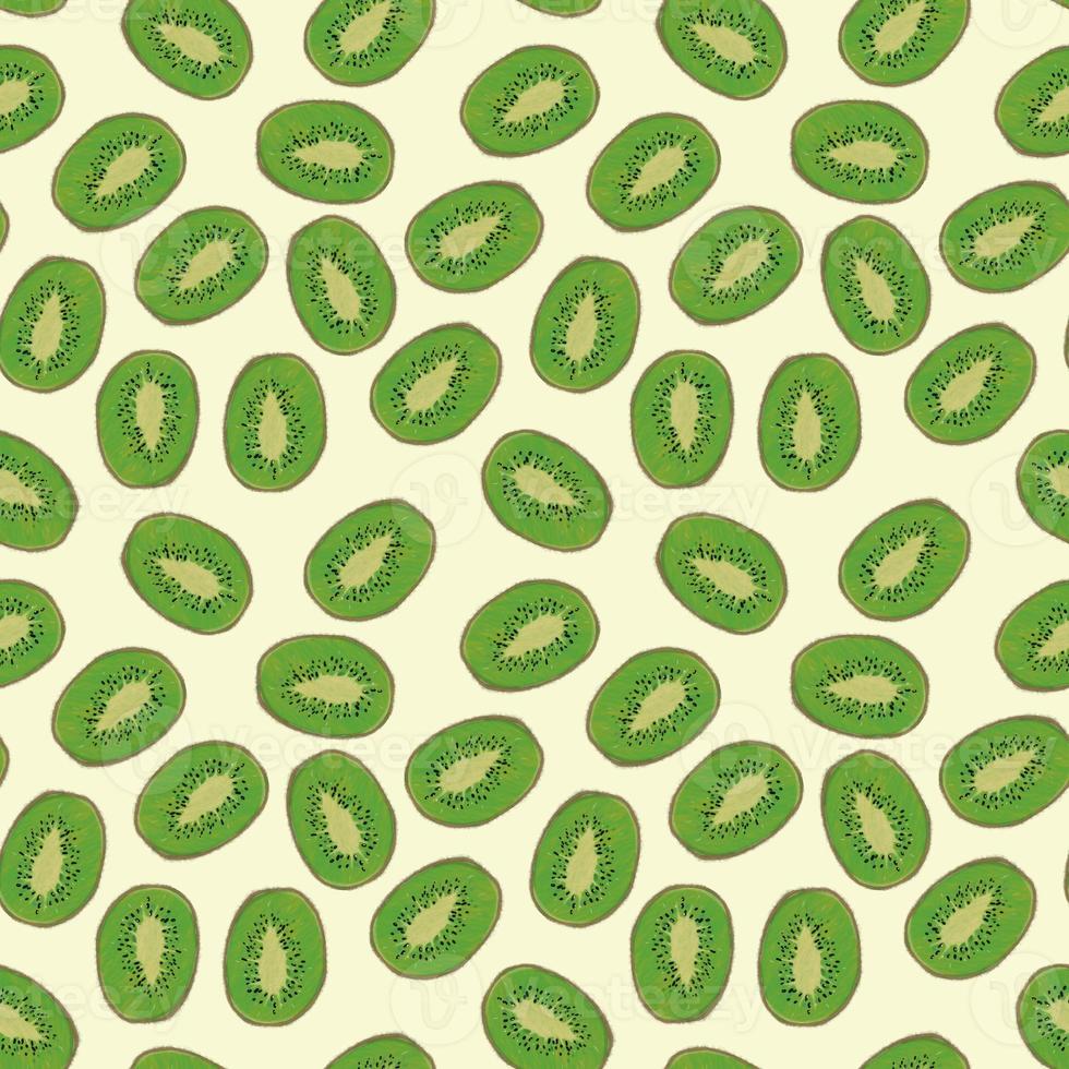 Seamless pattern with kiwi slices. photo