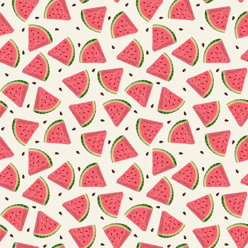 Pattern with watermelon slices. Cream background. photo