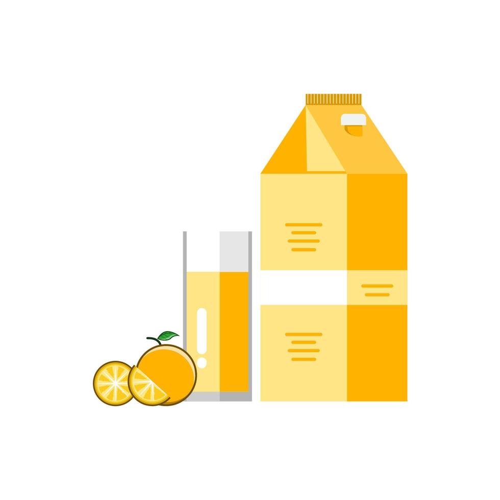 ilustración de empaque de jugo de fruta de naranja vector