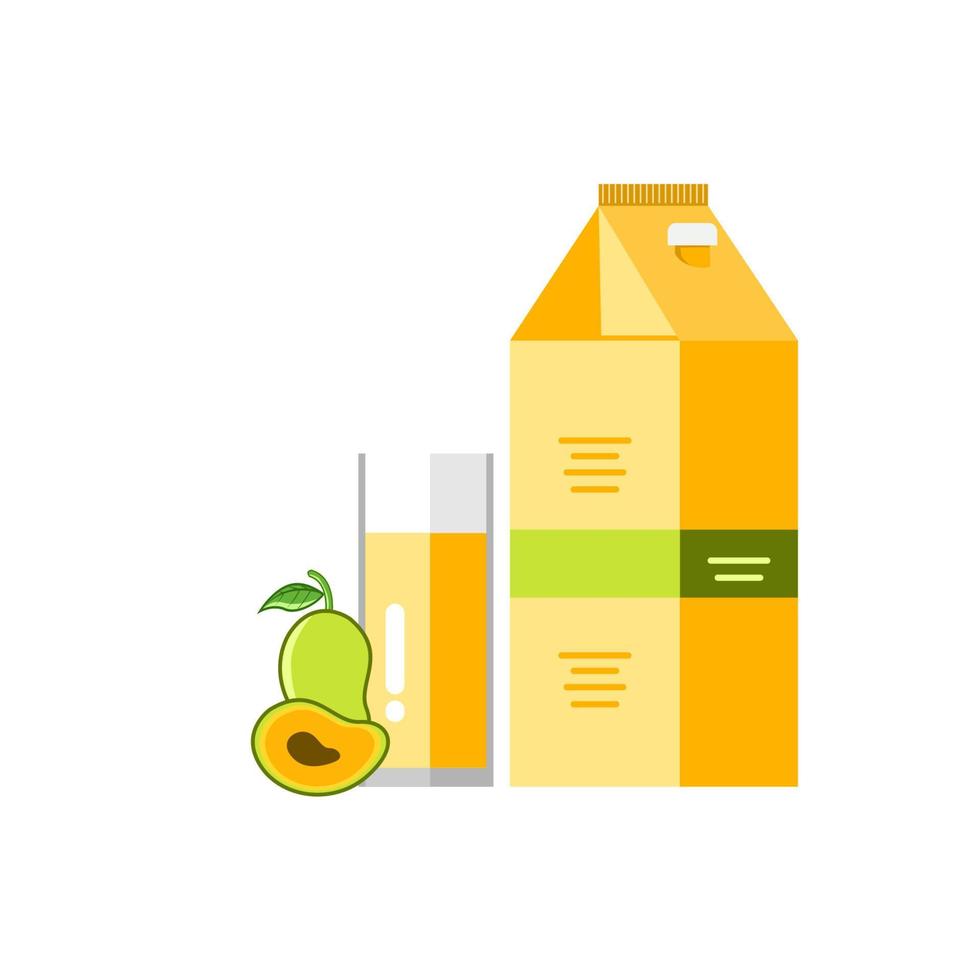 ilustración de empaque de jugo de fruta de mango vector