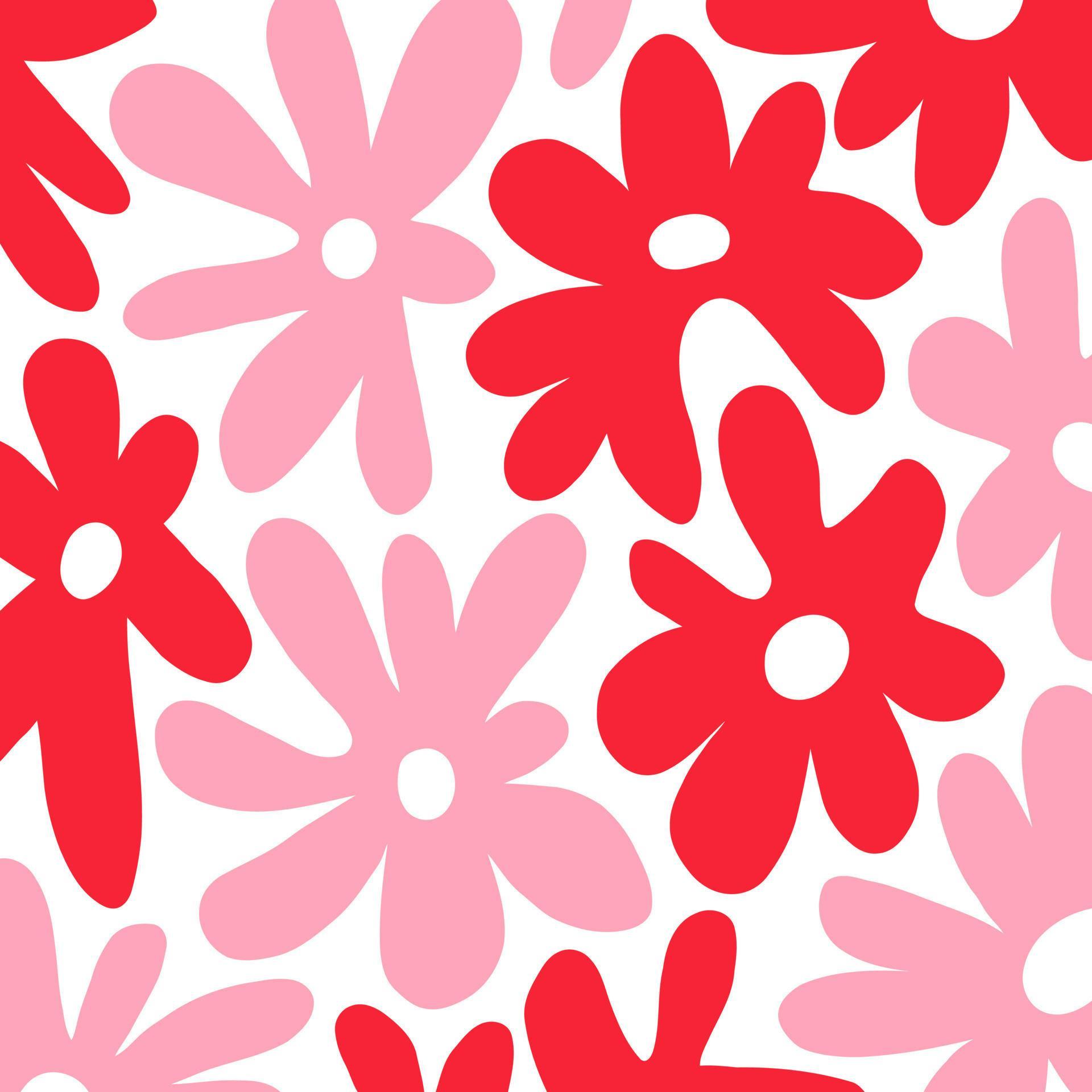 Red 60s Retro Groovy Floral Art 10571975 Vector Art at Vecteezy