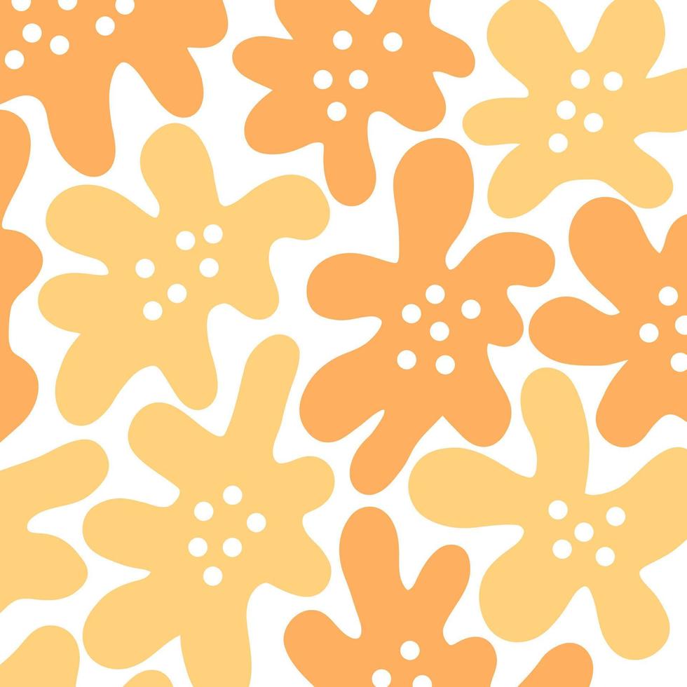 Orange Wobbly Flower Power Minimalist Art vector