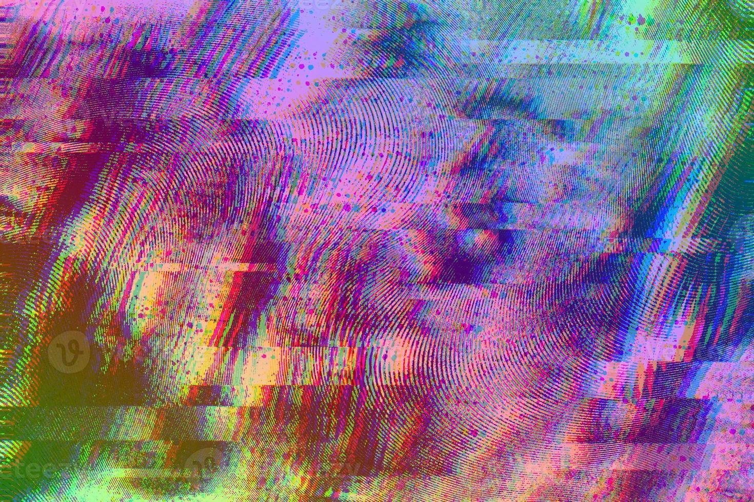 Abstract colorful background with glitch effect for background. Noise Texture of video glitch error. Test screen photo