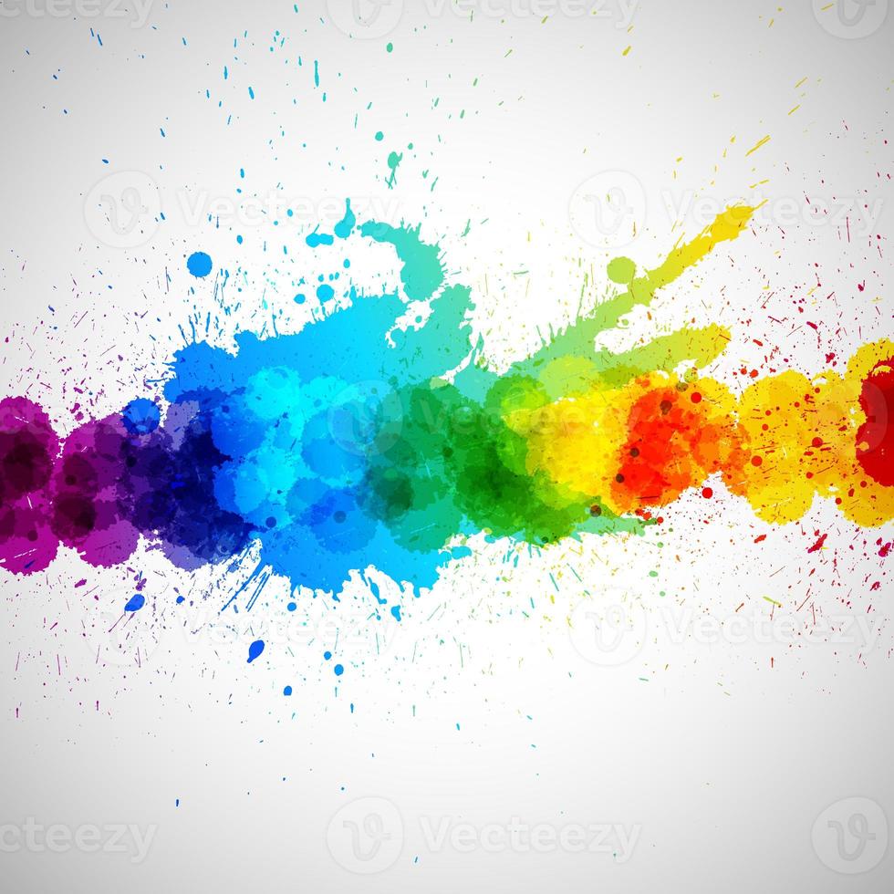 Holi vector background, abstract colorful splash paint blots. Bright spots and blobs for holiday design poster, card, banner, etc. photo
