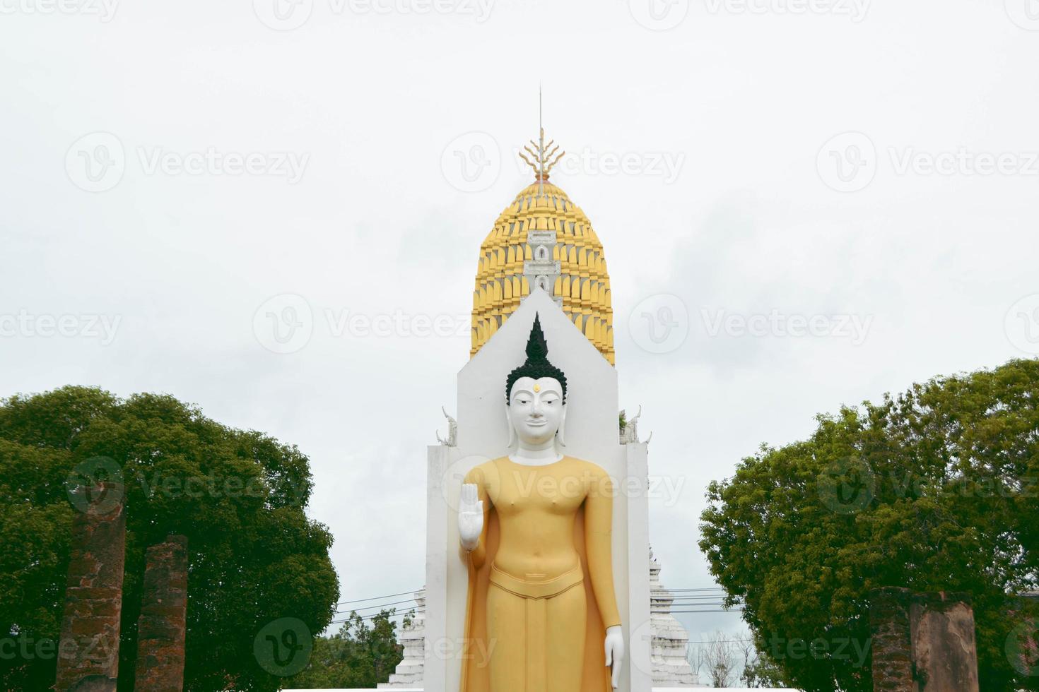 Phra At Throat is standing Buddha statue at Wat Phra Si Rattana Mahathat photo