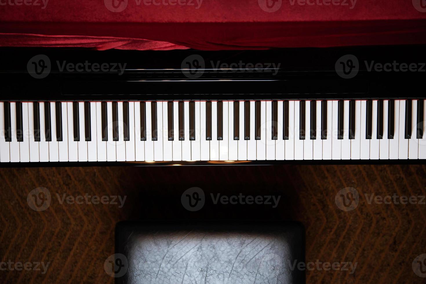 close up of piano keyboard with selective focus keys. can be used as a background. photo