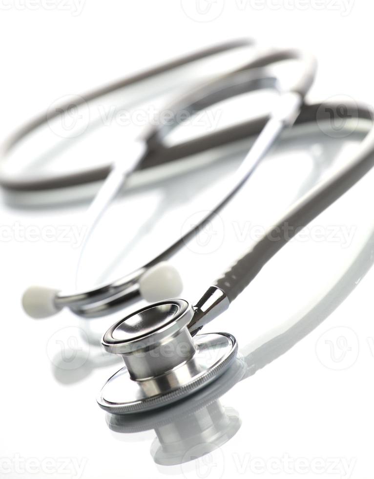 Stethoscope on white background photo