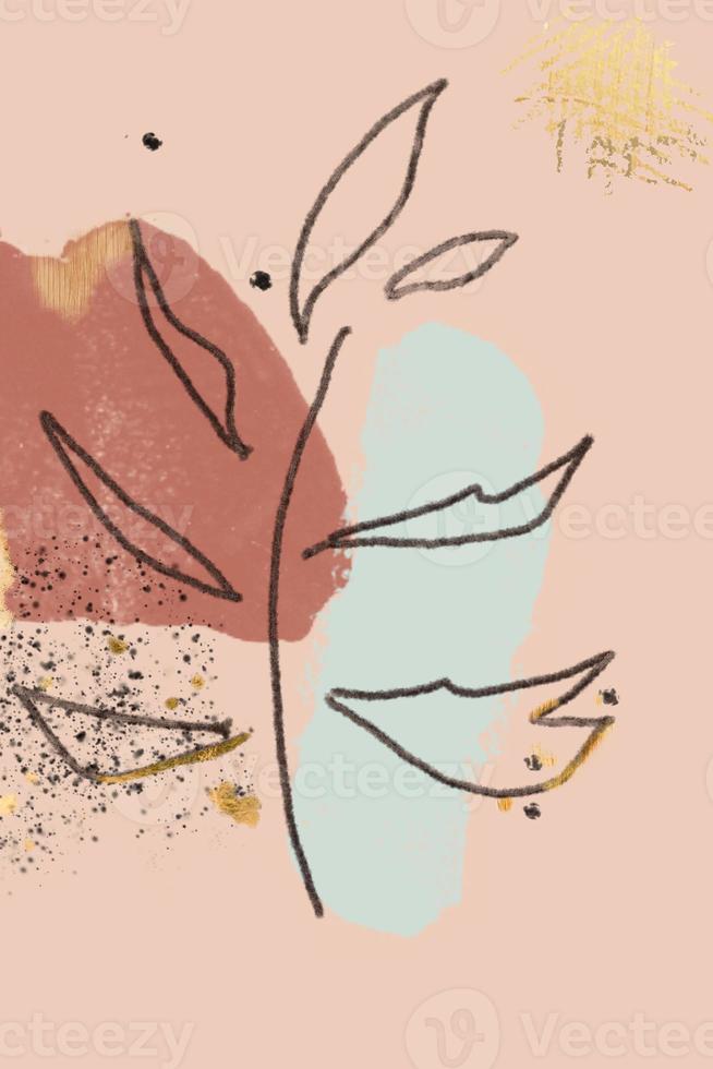 arte botánico formas y plantas orgánicas abstractas, tonos pastel. conjunto de plantillas de redes sociales naturales. cubierta estilo garabato, afiche, tarjeta de saludo, fondo. gráficos de moda. vertical. foto