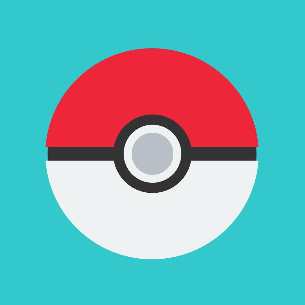 Pokeball play vector icon.