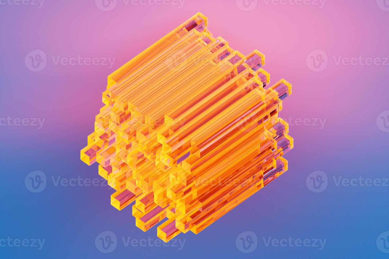 3d illustration of a orange  stripes .  Abstract   glowing crossing lines pattern photo