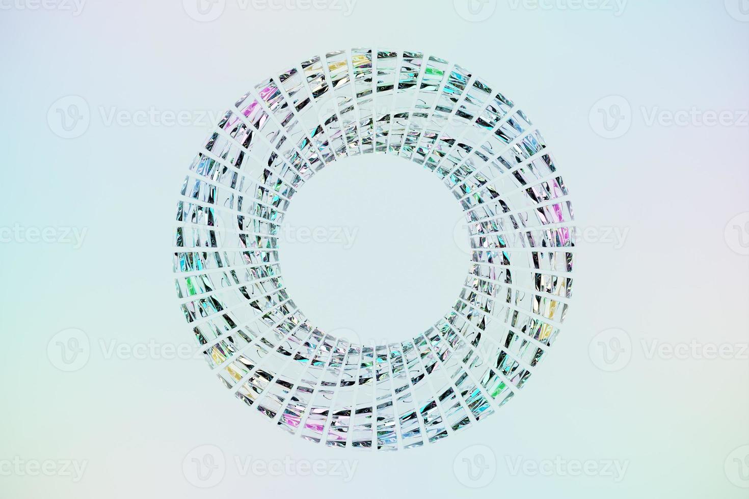 3D rendering abstract    white  round fractal, portal with spikes.  round spiral on white isolated background photo