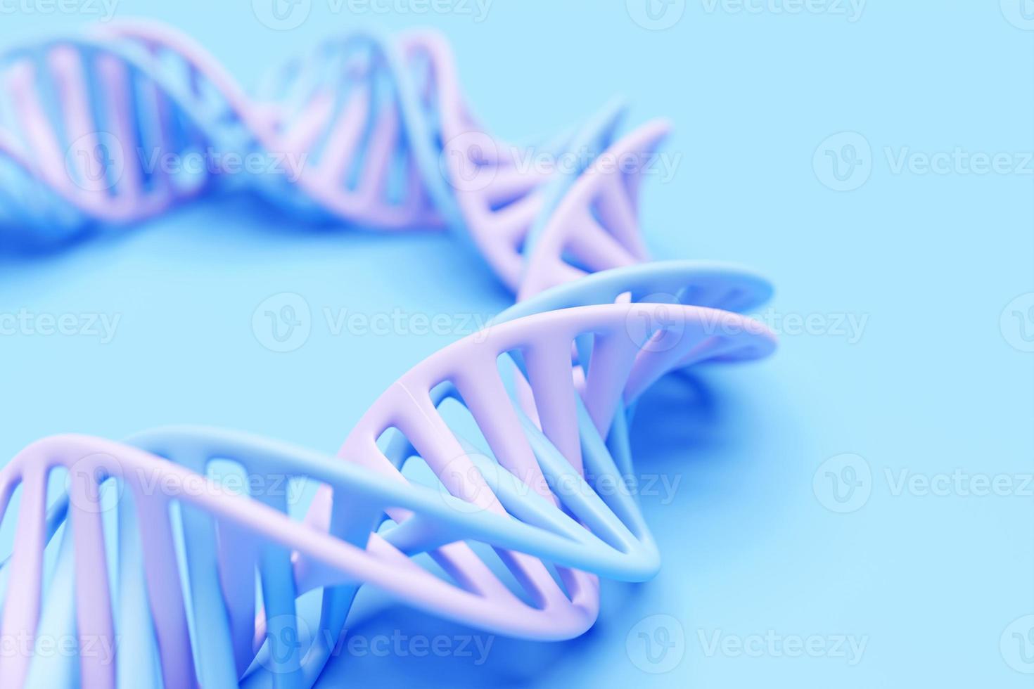 3d illustration of a stereo strip of different colors. Geometric stripes similar to waves. Simplified blue    dna line on white isolated background photo