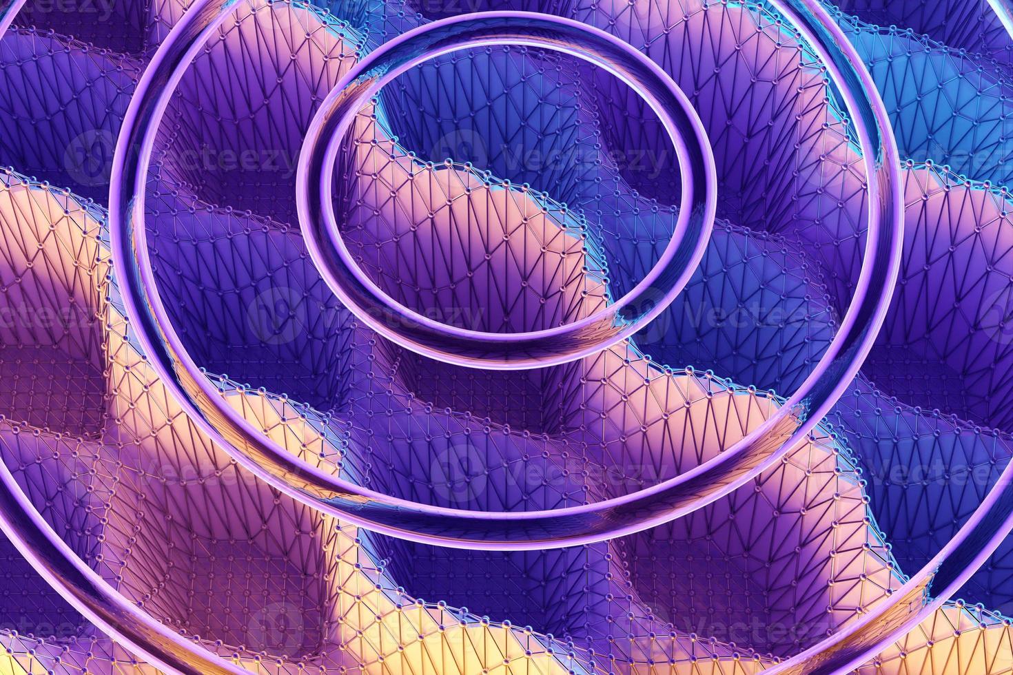 3d illustration of blue  and pink  circles .Set of shapes on pattern  background. Geometry  background photo