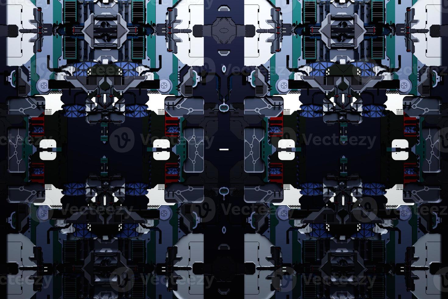 3d illustration of a realistic model of a robot or  colorful cyber armor. photo