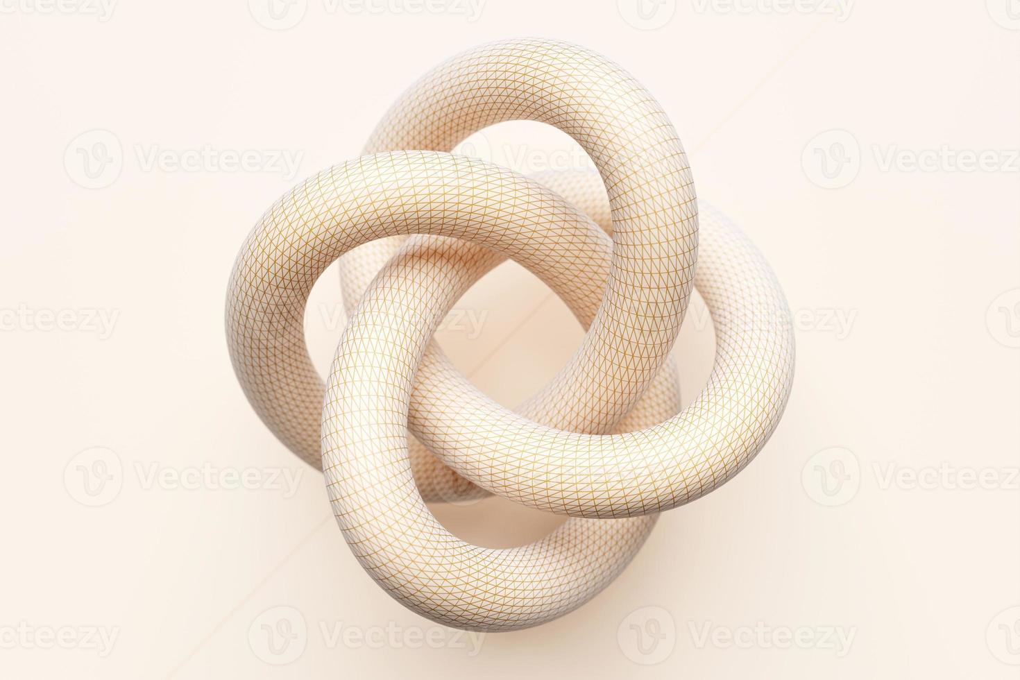 3D illustration of a white node. Fantastic  shape .Simple geometric shapes photo