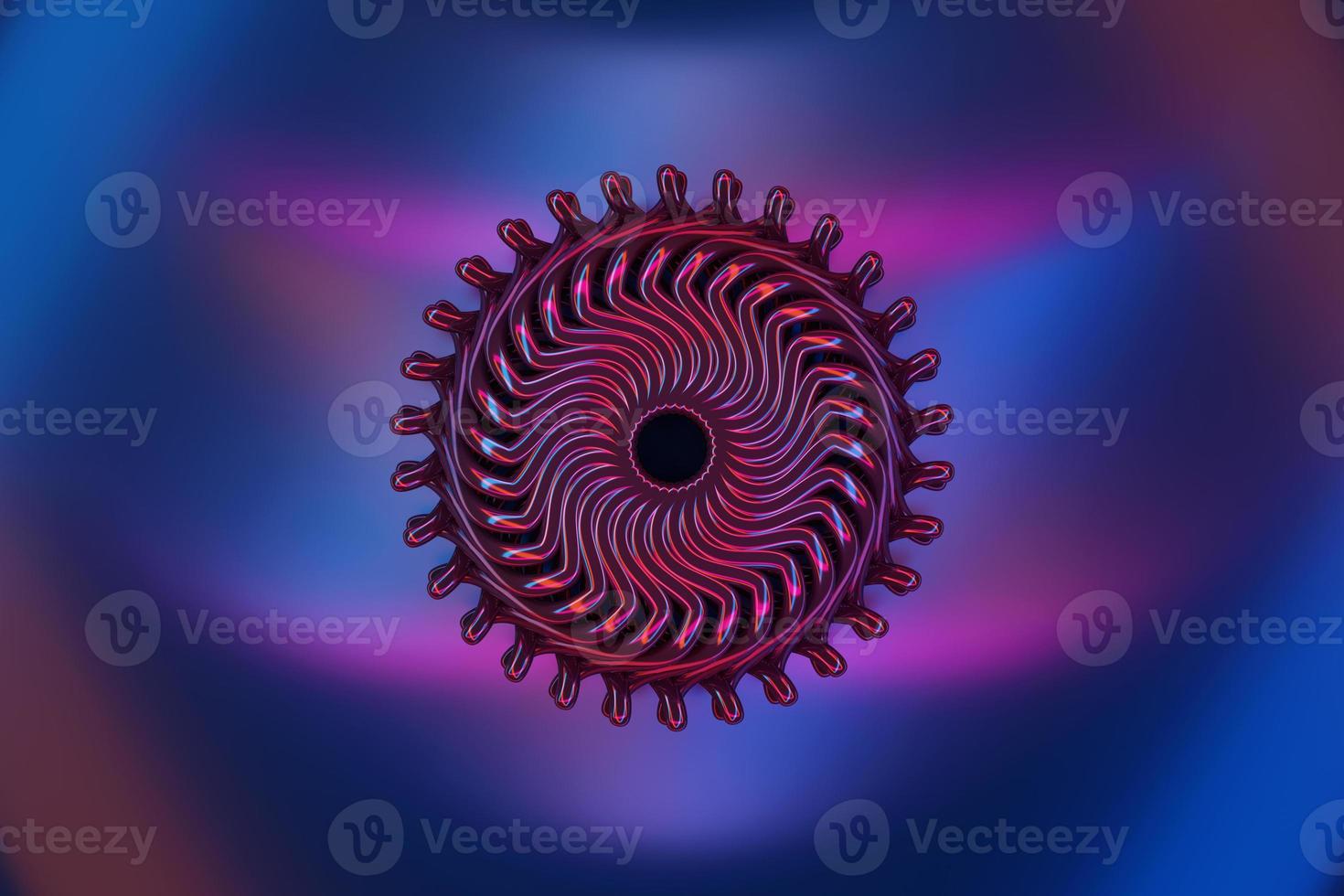 3d illustration of a  purple shape, consisting of a large number of  line  . Futuristic shape, abstract modeling. photo