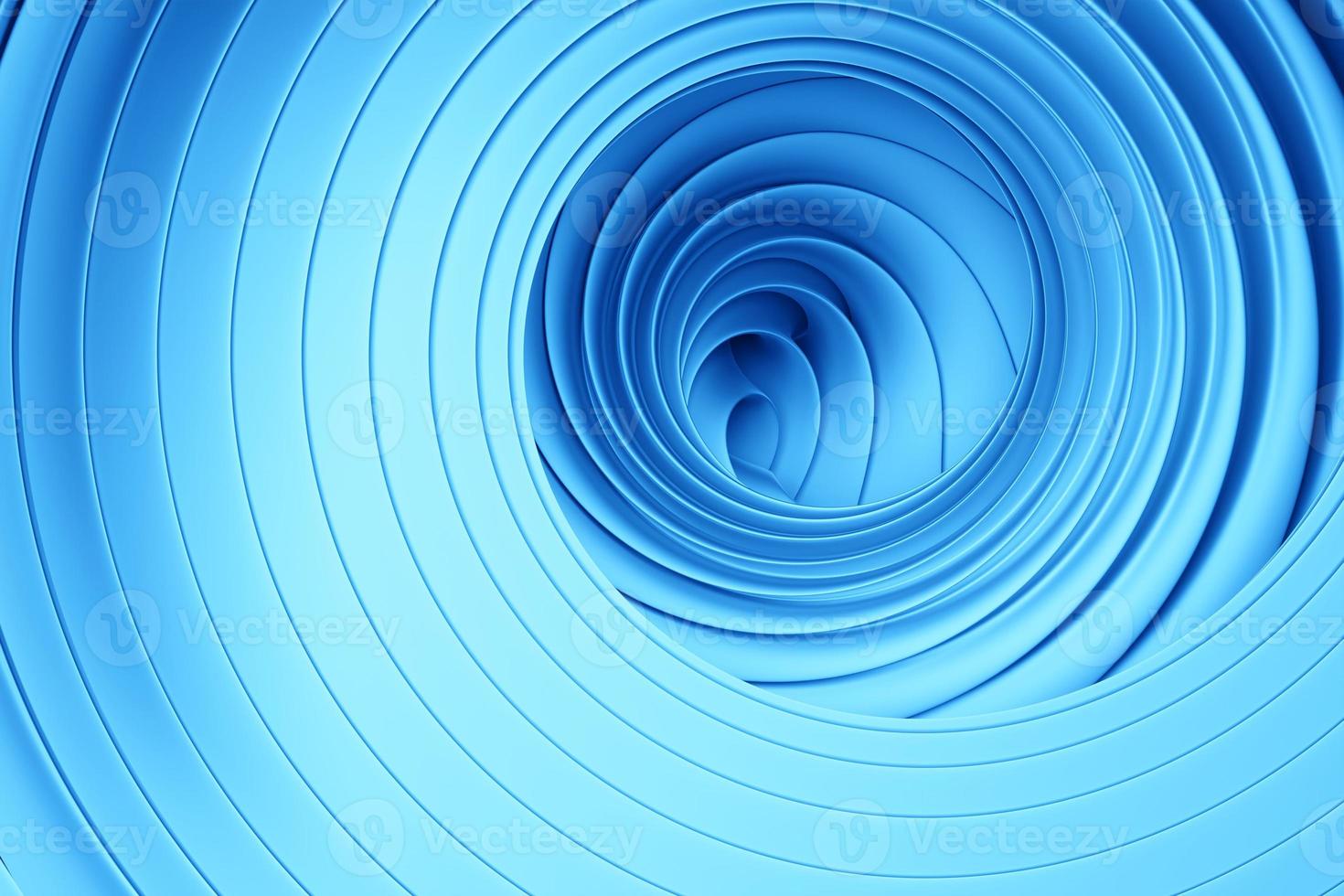 Representación 3D fractal redondo azul abstracto, portal. espiral redonda de colores. foto