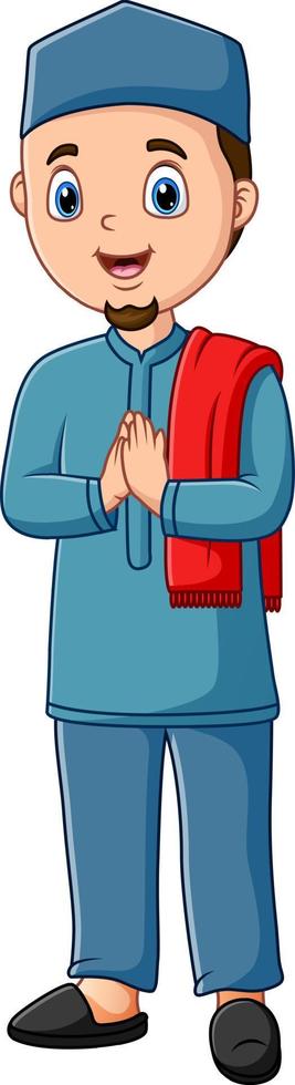 Cartoon illustration of a male Muslim people vector