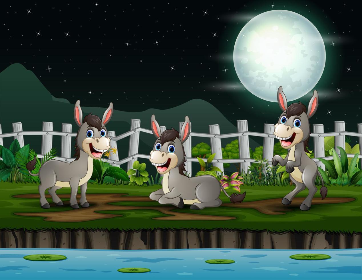 ilustración de dibujos animados de burros felices jugando en la noche 10574552 Vector en Vecteezy ilustración de dibujos animados de burros felices jugando en la noche 10574552 Vector en Vecteezy