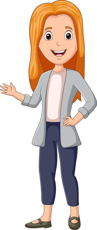 Cartoon illustration of Beautiful woman with neat clothes vector