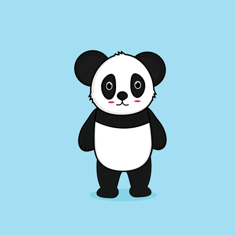 Ilustración de icono de vector de dibujos animados lindo panda. concepto de icono de naturaleza animal vector premium aislado. estilo de dibujos animados plana