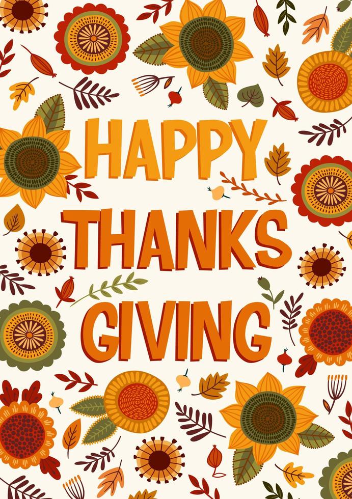 Happy Thanksgiving illustration. Vector design for card, poster, flyer, web and other use