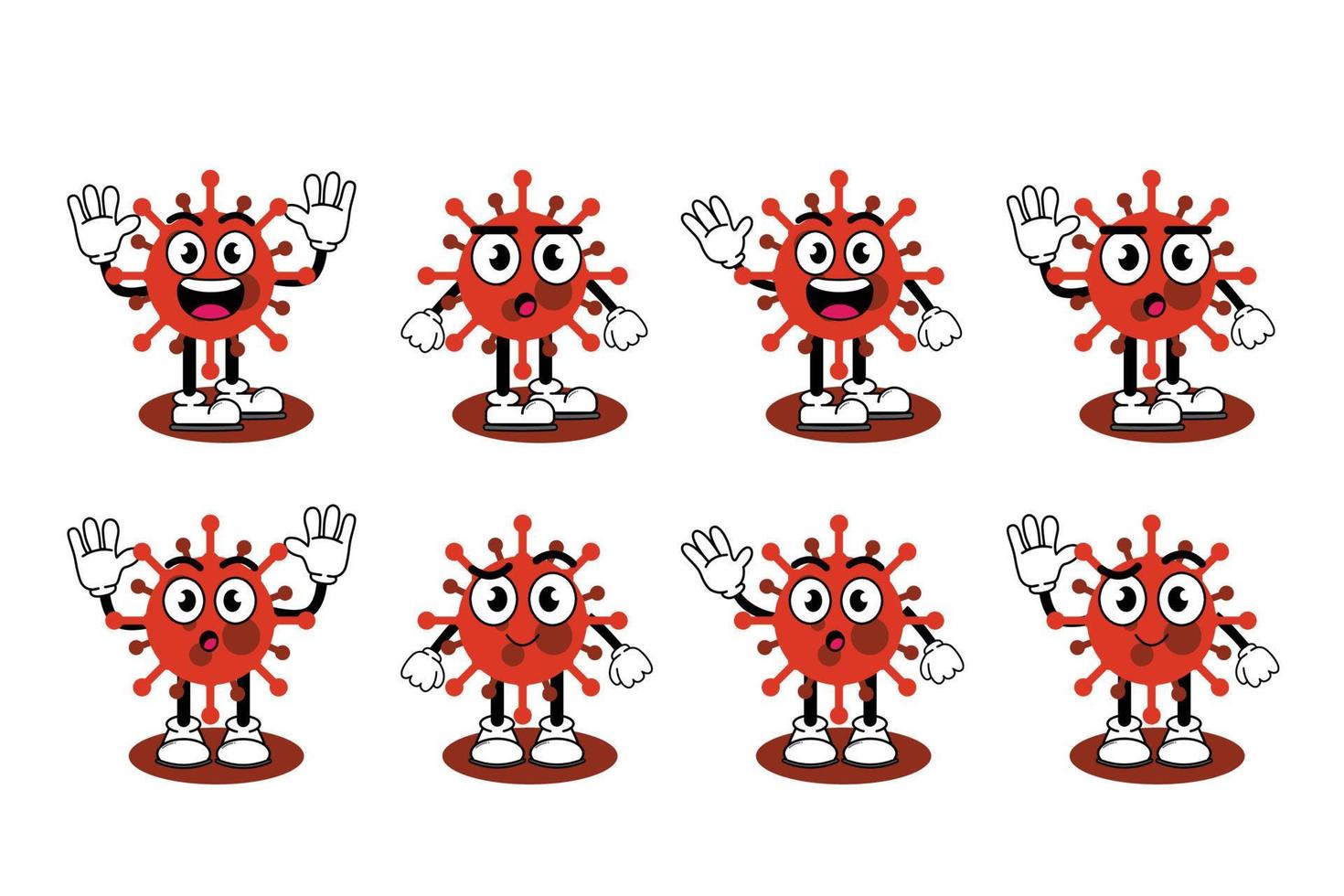 ilustración vectorial personaje de dibujos animados gráficos del lindo virus de la mascota con pose. adecuado para la ilustración de libros infantiles y el diseño de elementos. vector