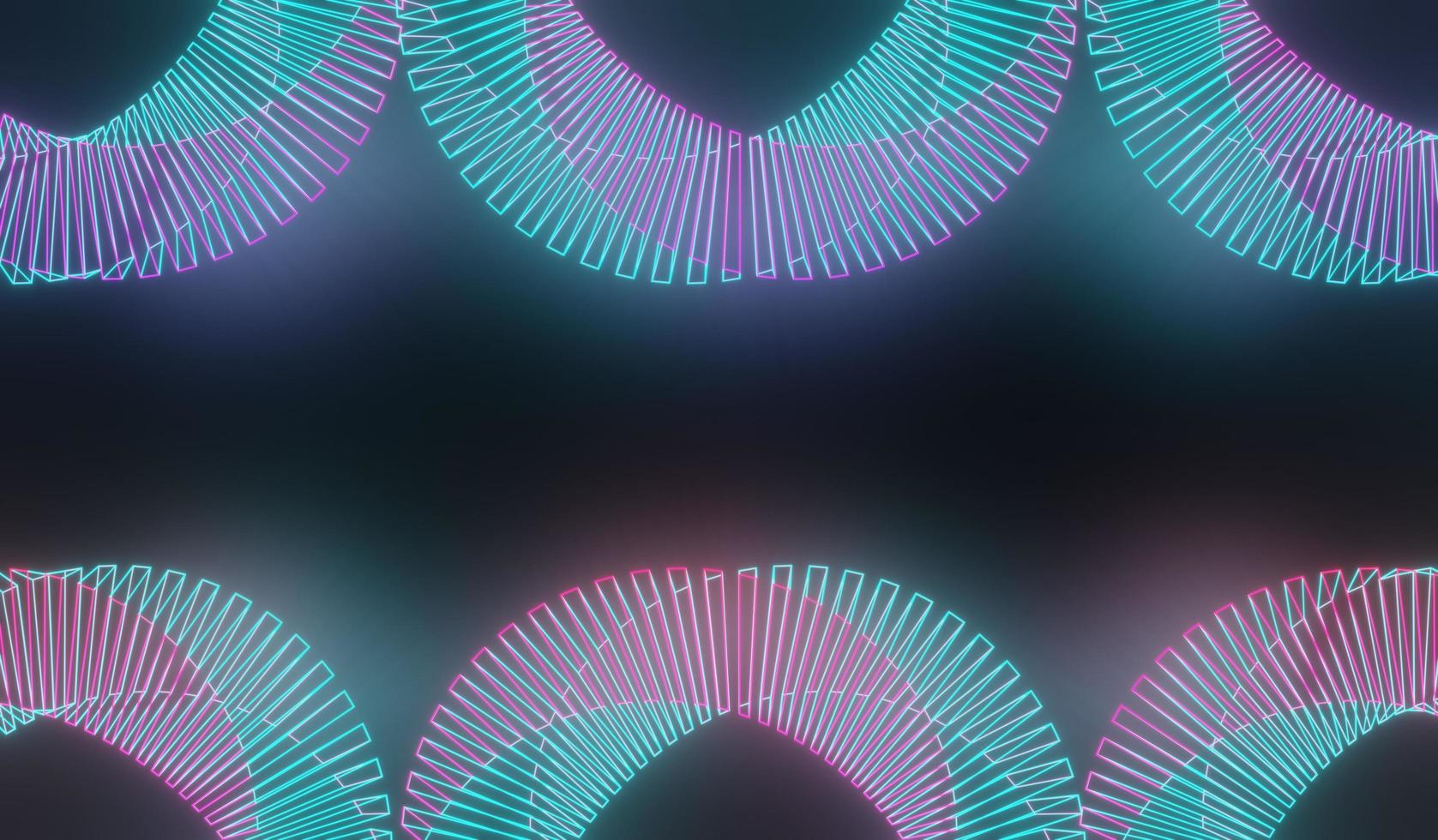 3d render of RGB neon light on darkness background. Abstract Laser lines show at night. Ultraviolet spectrum beam scene photo