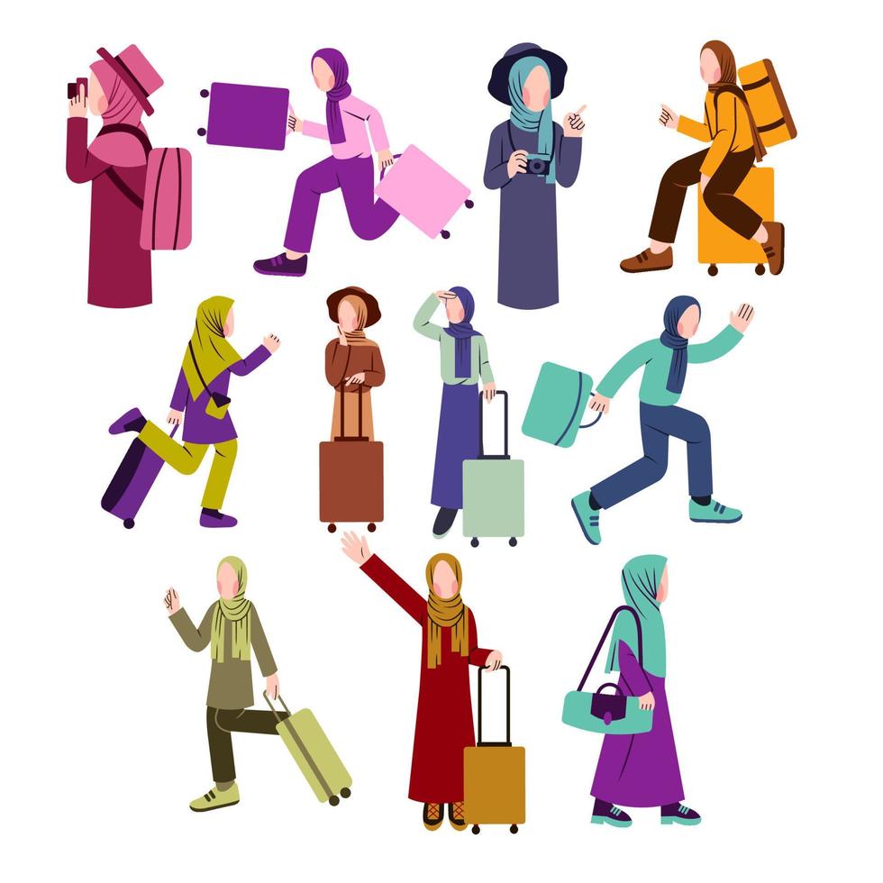 Set of Muslim Traveler Character vector