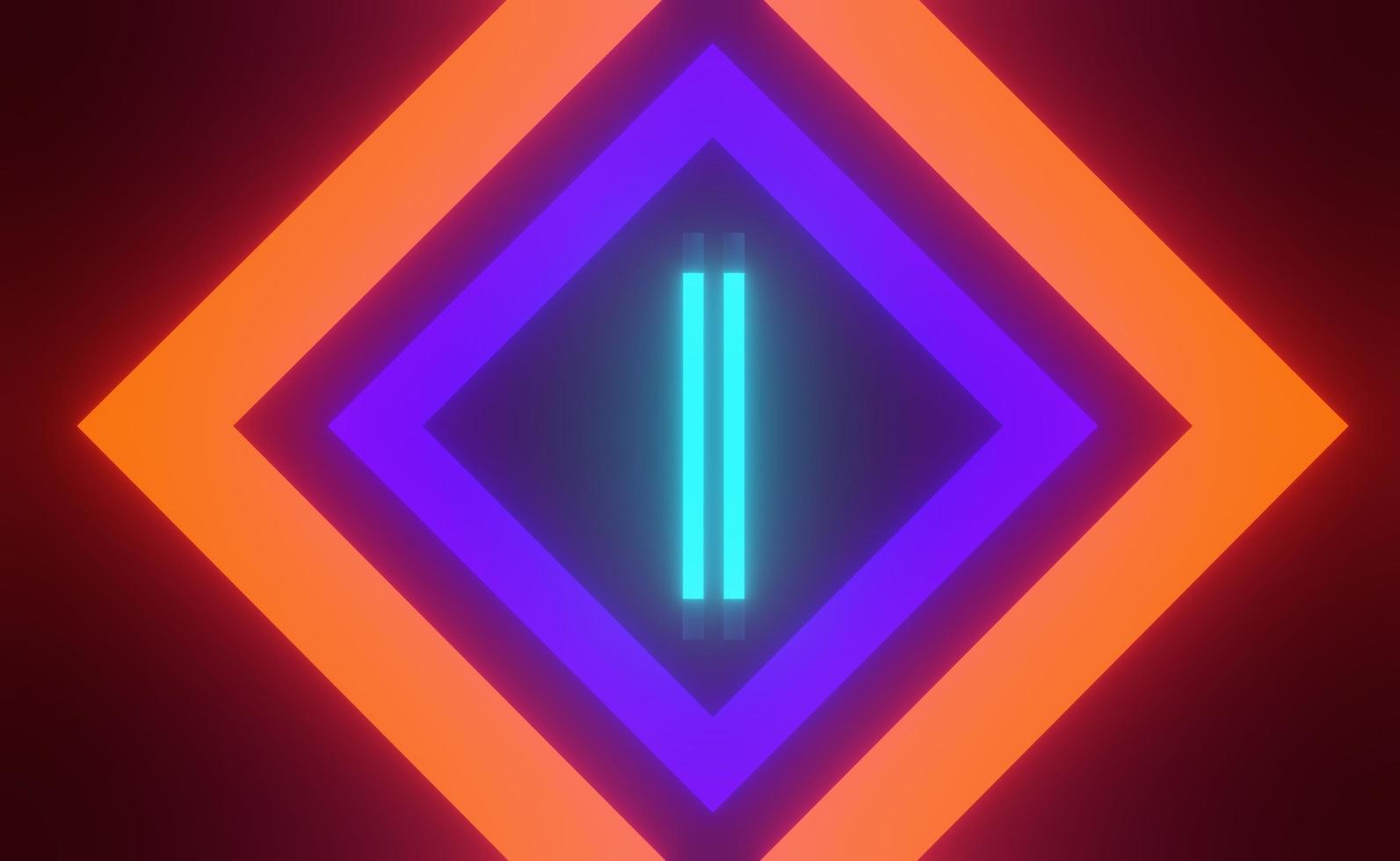 3d render of RGB neon light on darkness background. Abstract Laser lines show at night. Ultraviolet spectrum beam scene photo