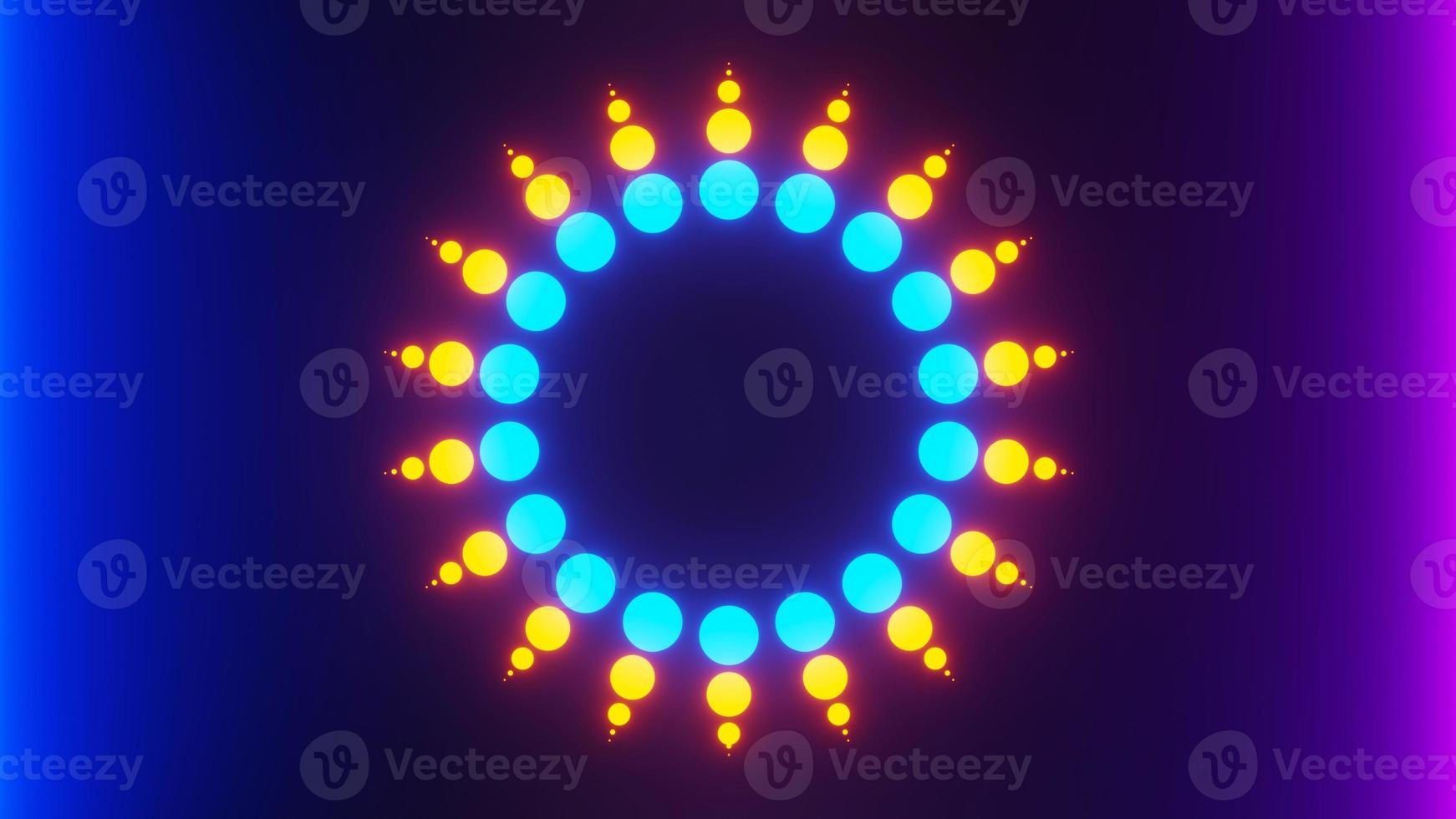 3d render of flash neon and light glowing on dark scene. Speed light moving lines. photo