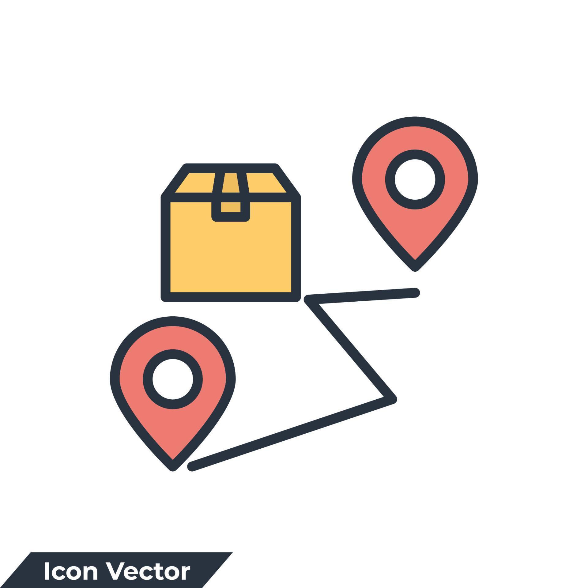 parcel tracking icon logo vector illustration. Track order symbol