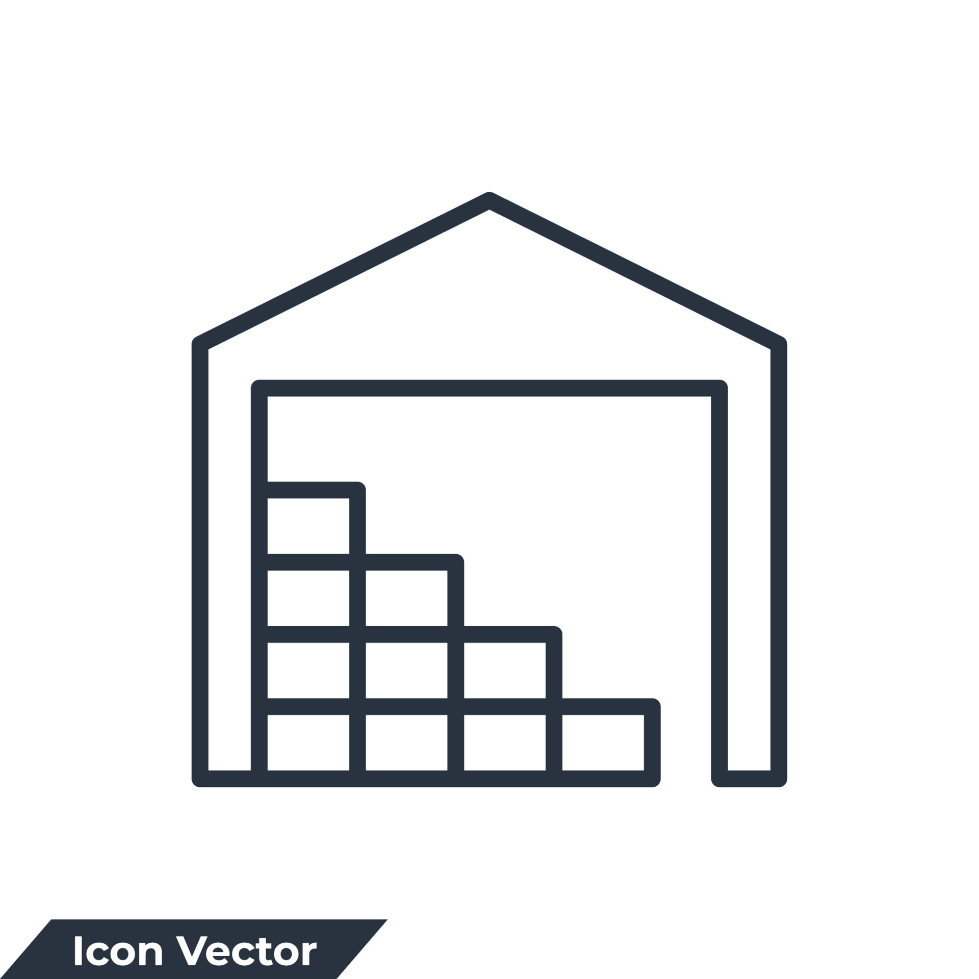warehouse icon logo vector illustration. Storehouse symbol template for