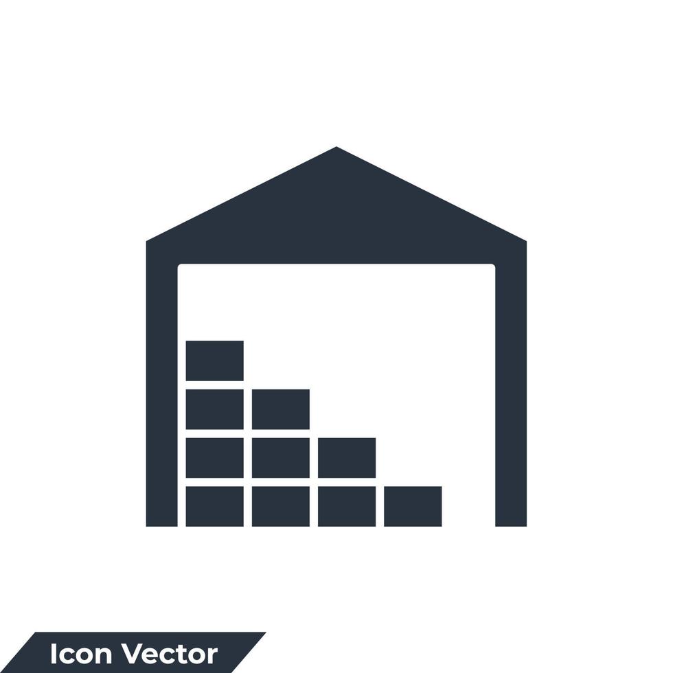 warehouse icon logo vector illustration. Storehouse symbol template for graphic and web design collection