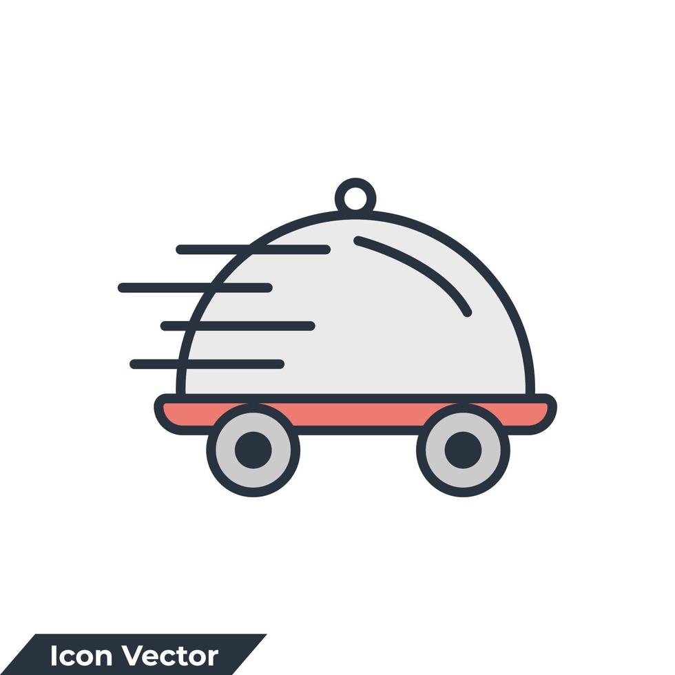 food delivery icon logo vector illustration. Fast delivery food symbol template for graphic and web design collection