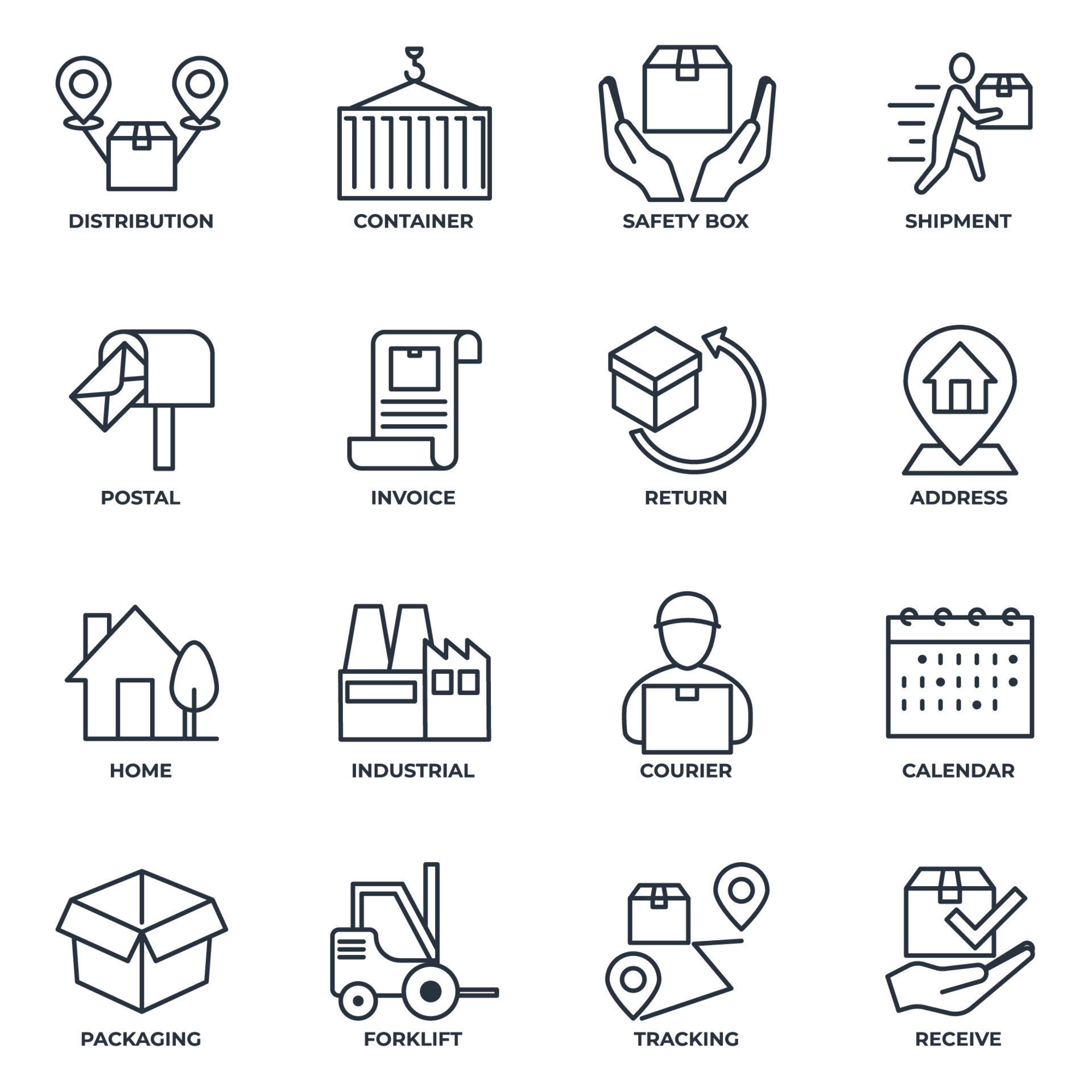 Set of Delivery shipping icon logo vector illustration. logistics