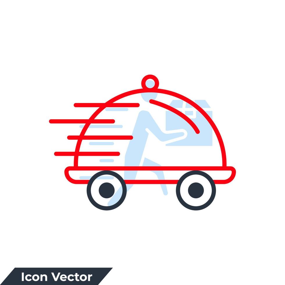 food delivery icon logo vector illustration. Fast delivery food symbol template for graphic and web design collection