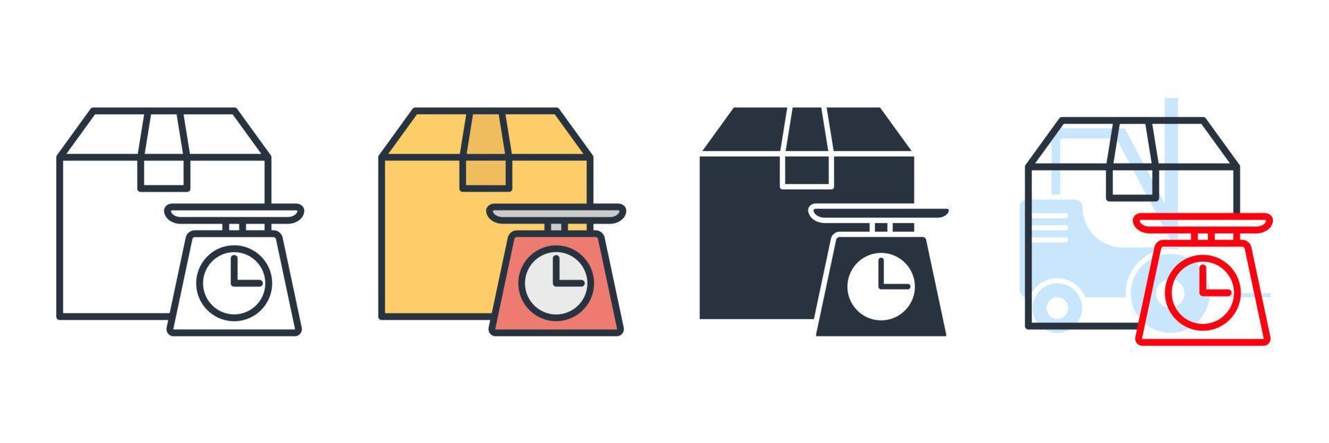 weighing icon logo vector illustration. weighing cargo packages symbol template for graphic and web design collection