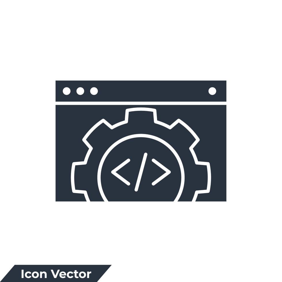 development icon logo vector illustration. software symbol template for graphic and web design collection