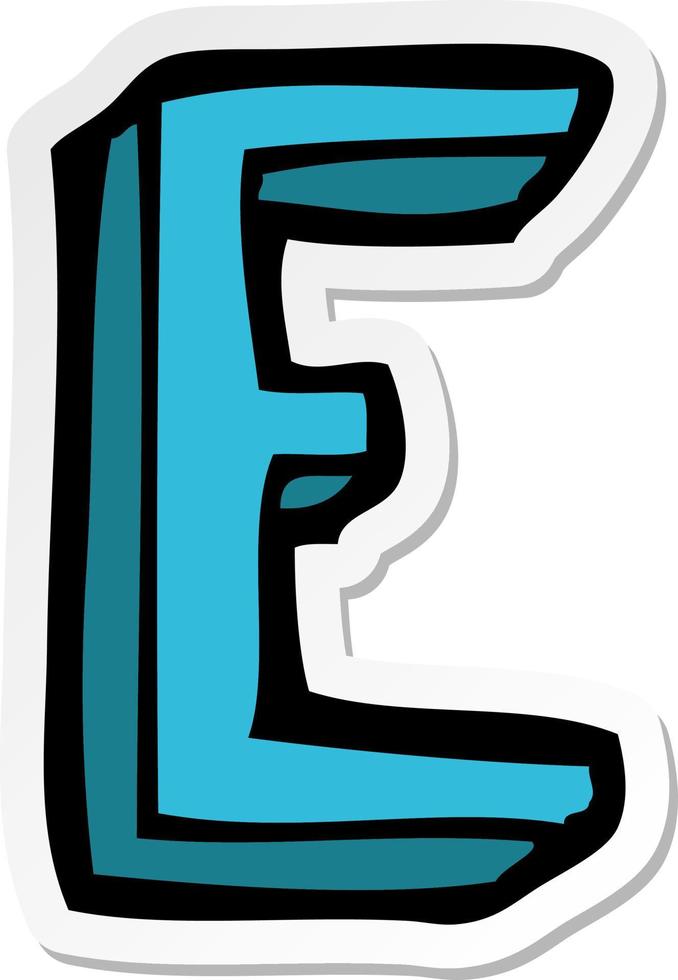 sticker of a cartoon letter vector