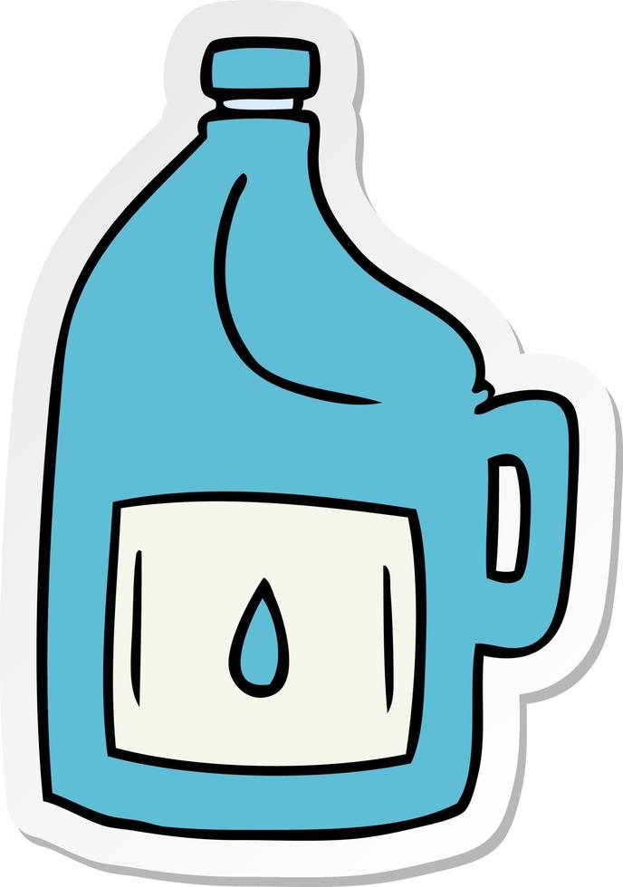 sticker cartoon doodle of a large drinking bottle vector